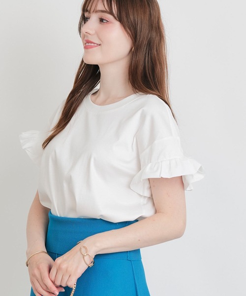 PICCIN PERLA(ピッチンペルラ)の「布帛切り替えスリーブプルオーバー(Tシャツ/カットソー・レディース・ホワイト系その他/ブラック/オフホワイト・M)」の21枚目の写真
