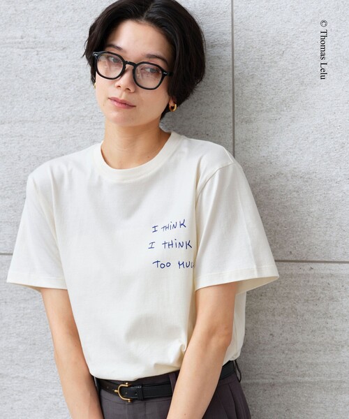 green label relaxing(グリーンレーベルリラクシング)の「【別注】<Thomas Lelu>サインアート 半袖 Tシャツ カットソー(Tシャツ/カットソー・レディース・ロイヤルブルー/ブラック/ブラウン/オフホワイト・FREE)」の7枚目の写真