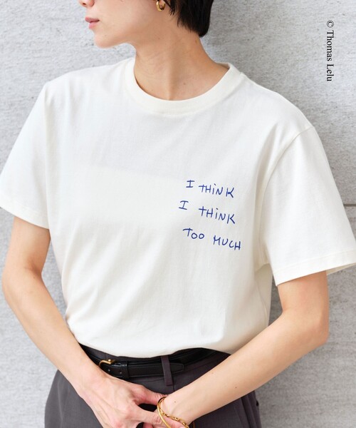 green label relaxing(グリーンレーベルリラクシング)の「【別注】<Thomas Lelu>サインアート 半袖 Tシャツ カットソー(Tシャツ/カットソー・レディース・ロイヤルブルー/ブラック/ブラウン/オフホワイト・FREE)」の8枚目の写真