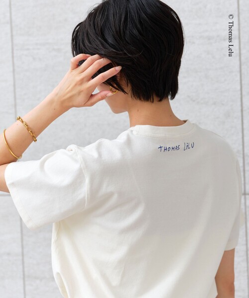green label relaxing(グリーンレーベルリラクシング)の「【別注】<Thomas Lelu>サインアート 半袖 Tシャツ カットソー(Tシャツ/カットソー・レディース・ロイヤルブルー/ブラック/ブラウン/オフホワイト・FREE)」の9枚目の写真