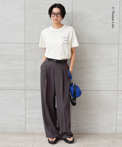green label relaxing(グリーンレーベルリラクシング)の「【別注】<Thomas Lelu>サインアート 半袖 Tシャツ カットソー(Tシャツ/カットソー・レディース・ロイヤルブルー/ブラック/ブラウン/オフホワイト・FREE)」の10枚目の写真