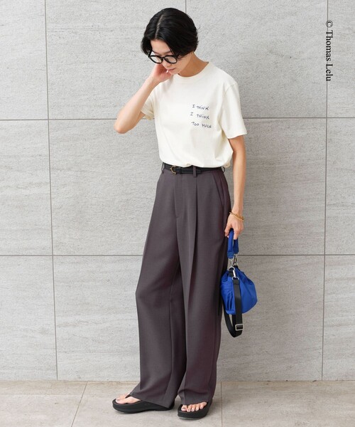 green label relaxing(グリーンレーベルリラクシング)の「【別注】<Thomas Lelu>サインアート 半袖 Tシャツ カットソー(Tシャツ/カットソー・レディース・ロイヤルブルー/ブラック/ブラウン/オフホワイト・FREE)」の11枚目の写真