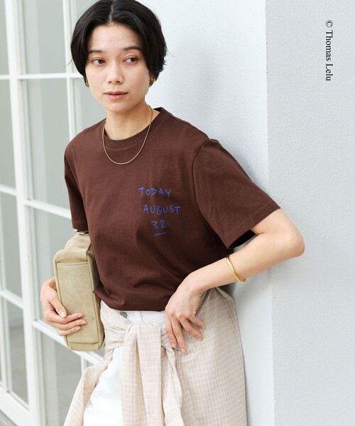 green label relaxing(グリーンレーベルリラクシング)の「【別注】<Thomas Lelu>サインアート 半袖 Tシャツ カットソー(Tシャツ/カットソー・レディース・ロイヤルブルー/ブラック/ブラウン/オフホワイト・FREE)」の13枚目の写真