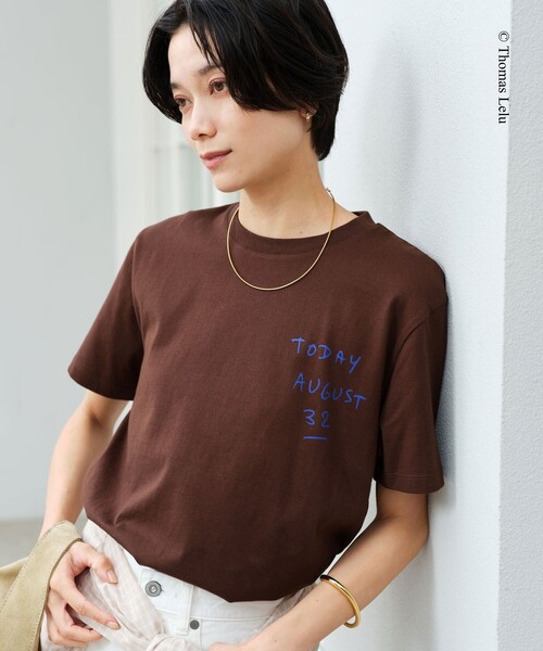 green label relaxing(グリーンレーベルリラクシング)の「【別注】<Thomas Lelu>サインアート 半袖 Tシャツ カットソー(Tシャツ/カットソー・レディース・ロイヤルブルー/ブラック/ブラウン/オフホワイト・FREE)」の14枚目の写真