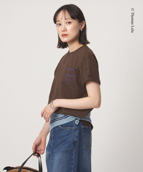green label relaxing(グリーンレーベルリラクシング)の「【別注】<Thomas Lelu>サインアート 半袖 Tシャツ カットソー(Tシャツ/カットソー・レディース・ロイヤルブルー/ブラック/ブラウン/オフホワイト・FREE)」の20枚目の写真