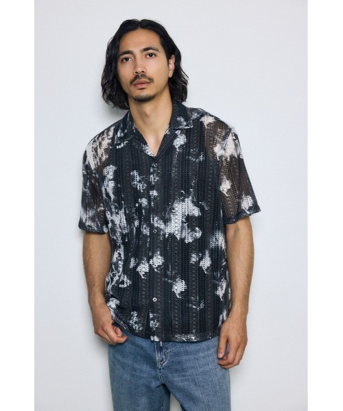 AZUL by moussy(アズールバイマウジー)の「タイダイ柄メッシュシャツ(シャツ/ブラウス・メンズ・ブルー系その他3/ブラック系その他/ホワイト系その他・LARGE/MEDIUM)」の12枚目の写真