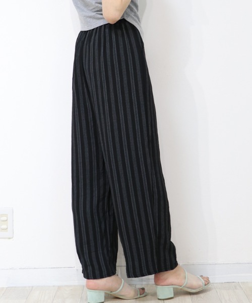 DISKEEN SURE(ディスキーンシュアー)の「さら軽ストライプワイドパンツ(その他パンツ・レディース・ホワイト/チャコール・FREE)」の10枚目の写真
