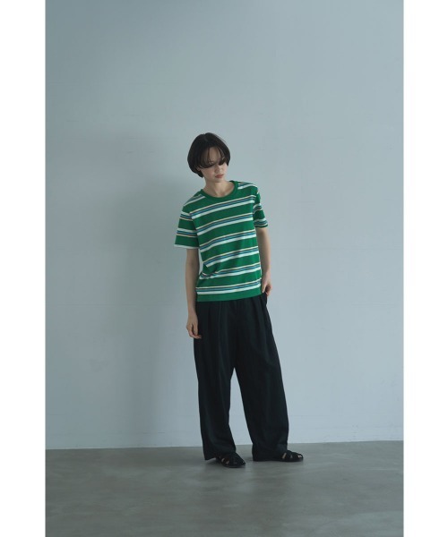 marjour(マージュール)の「MULTI BORDER HALF SLEEVE TEE(Tシャツ/カットソー・レディース・グリーン/ブラウン・M)」の12枚目の写真