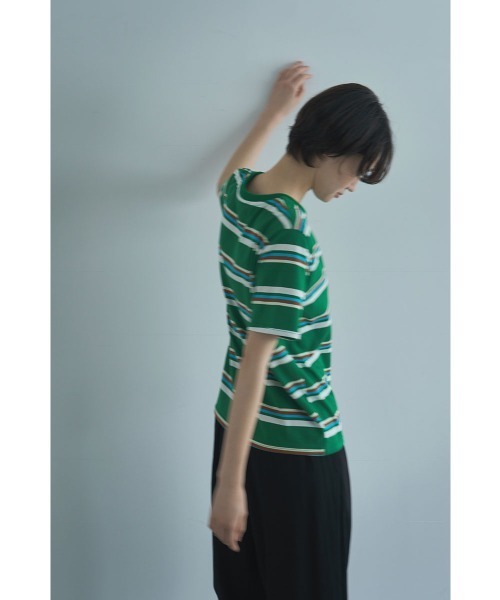 marjour(マージュール)の「MULTI BORDER HALF SLEEVE TEE(Tシャツ/カットソー・レディース・グリーン/ブラウン・M)」の13枚目の写真