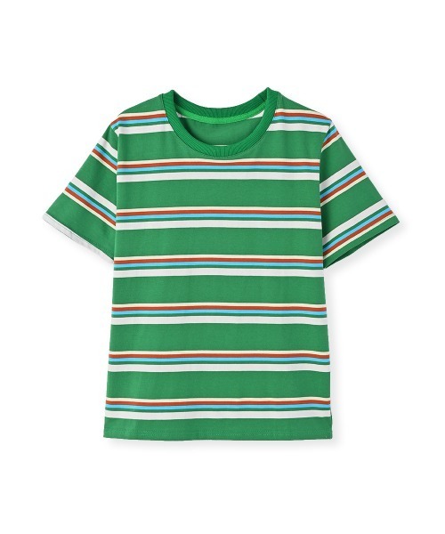 marjour(マージュール)の「MULTI BORDER HALF SLEEVE TEE(Tシャツ/カットソー・レディース・グリーン/ブラウン・M)」の16枚目の写真