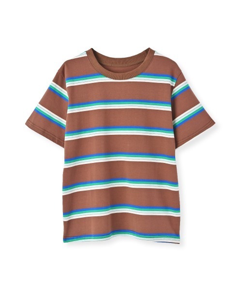 marjour(マージュール)の「MULTI BORDER HALF SLEEVE TEE(Tシャツ/カットソー・レディース・グリーン/ブラウン・M)」の17枚目の写真