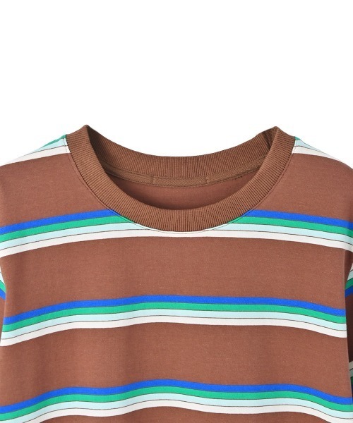 marjour(マージュール)の「MULTI BORDER HALF SLEEVE TEE(Tシャツ/カットソー・レディース・グリーン/ブラウン・M)」の19枚目の写真