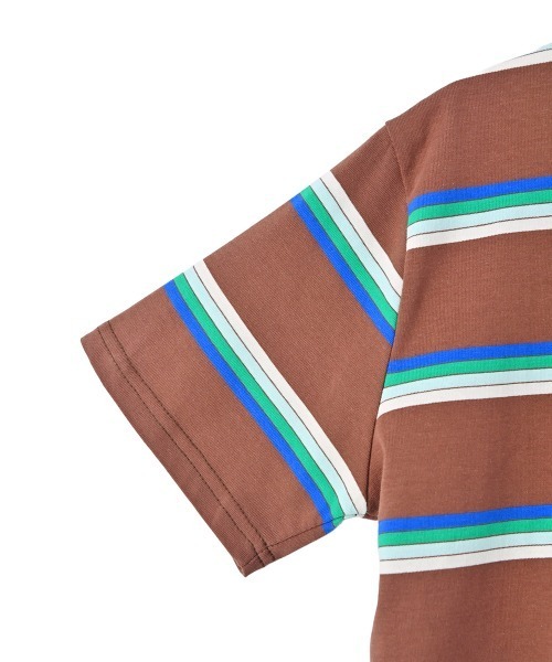 marjour(マージュール)の「MULTI BORDER HALF SLEEVE TEE(Tシャツ/カットソー・レディース・グリーン/ブラウン・M)」の21枚目の写真