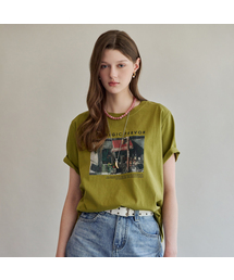 ヴィンテージレタリングプリント半袖Tシャツ