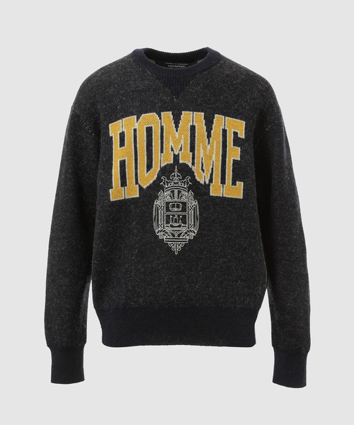 COMME des GARCONS HOMME(コム デ ギャルソン・オム)の「WOOL COLLAGE CREW NECK KNIT(ニット/セーター・メンズ・ネイビー/グレー・L/M/S)」の2枚目の写真