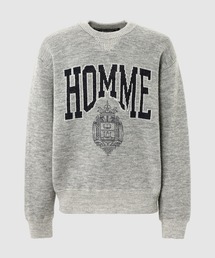 WOOL COLLAGE CREW NECK KNIT
