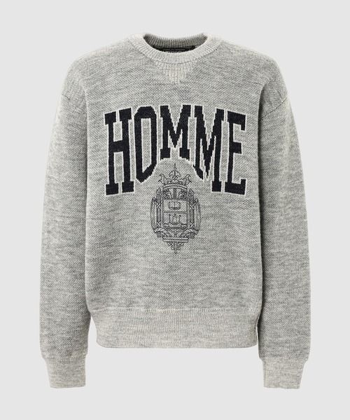 COMME des GARCONS HOMME(コム デ ギャルソン・オム)の「WOOL COLLAGE CREW NECK KNIT(ニット/セーター・メンズ・ネイビー/グレー・L/M/S)」の1枚目の写真