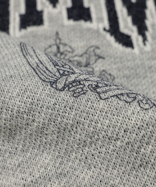 COMME des GARCONS HOMME(コム デ ギャルソン・オム)の「WOOL COLLAGE CREW NECK KNIT(ニット/セーター・メンズ・ネイビー/グレー・L/M/S)」の4枚目の写真