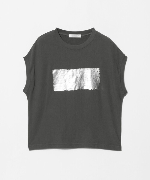 A DAY IN THE LIFE UNITED ARROWS(アデイインザライフユナイテッドアローズ)の「スラブ フォイル ボックスプリントTシャツ <A DAY IN THE LIFE>(Tシャツ/カットソー・レディース・ダークグレー/オフホワイト/ベージュ・FREE)」の3枚目の写真