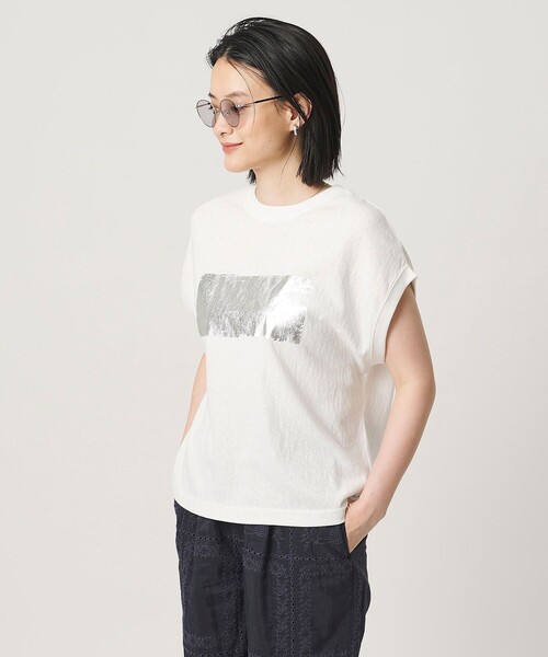 A DAY IN THE LIFE UNITED ARROWS(アデイインザライフユナイテッドアローズ)の「スラブ フォイル ボックスプリントTシャツ <A DAY IN THE LIFE>(Tシャツ/カットソー・レディース・ダークグレー/オフホワイト/ベージュ・FREE)」の14枚目の写真