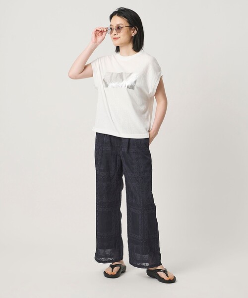 A DAY IN THE LIFE UNITED ARROWS(アデイインザライフユナイテッドアローズ)の「スラブ フォイル ボックスプリントTシャツ <A DAY IN THE LIFE>(Tシャツ/カットソー・レディース・ダークグレー/オフホワイト/ベージュ・FREE)」の15枚目の写真