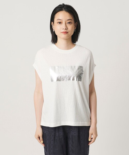 A DAY IN THE LIFE UNITED ARROWS(アデイインザライフユナイテッドアローズ)の「スラブ フォイル ボックスプリントTシャツ <A DAY IN THE LIFE>(Tシャツ/カットソー・レディース・ダークグレー/オフホワイト/ベージュ・FREE)」の16枚目の写真