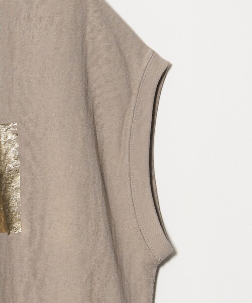 A DAY IN THE LIFE UNITED ARROWS(アデイインザライフユナイテッドアローズ)の「スラブ フォイル ボックスプリントTシャツ <A DAY IN THE LIFE>(Tシャツ/カットソー・レディース・ダークグレー/オフホワイト/ベージュ・FREE)」の4枚目の写真
