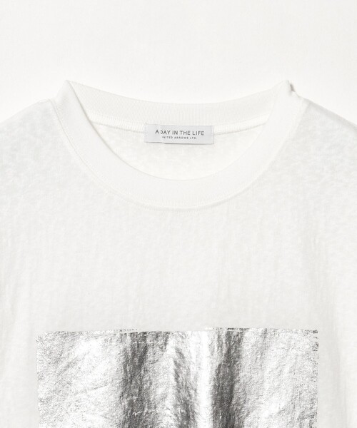 A DAY IN THE LIFE UNITED ARROWS(アデイインザライフユナイテッドアローズ)の「スラブ フォイル ボックスプリントTシャツ <A DAY IN THE LIFE>(Tシャツ/カットソー・レディース・ダークグレー/オフホワイト/ベージュ・FREE)」の8枚目の写真