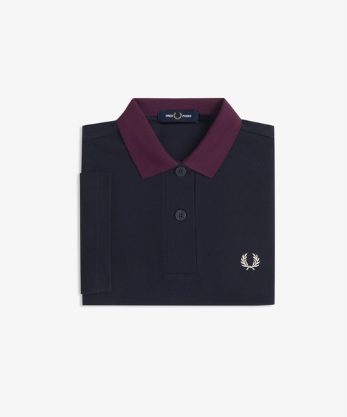 FRED PERRY(フレッドペリー)の「Contrast Hem Polo Shirt/コントラストヘムポロシャツ(ポロシャツ・レディース・ネイビー・10)」の7枚目の写真