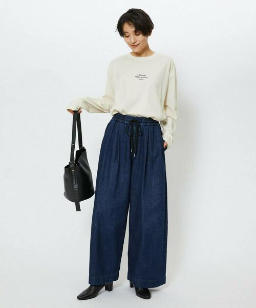 feerique（フィーリック）の「feerique　刺繍ロゴラウンドヘムプルオーバー（Tシャツ/カットソー・レディース・チャコールグレー/ナチュラル・2）」の13枚目の写真