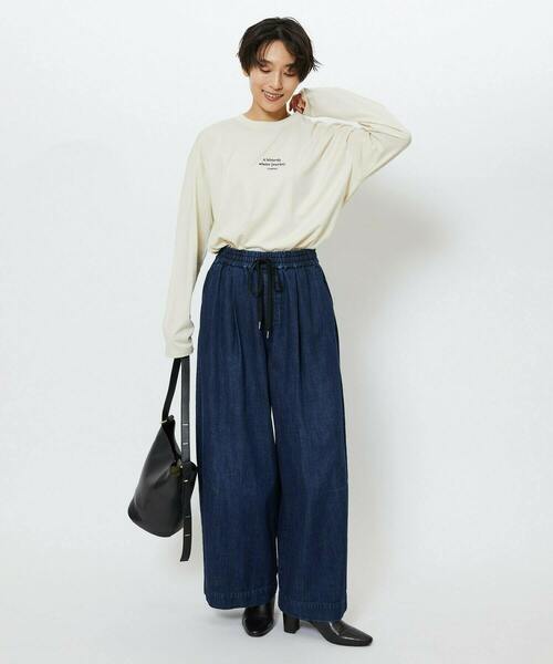 feerique（フィーリック）の「feerique　刺繍ロゴラウンドヘムプルオーバー（Tシャツ/カットソー・レディース・チャコールグレー/ナチュラル・2）」の14枚目の写真
