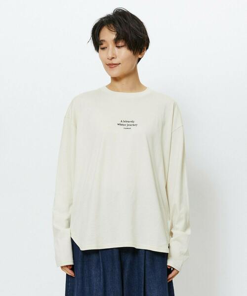 feerique（フィーリック）の「feerique　刺繍ロゴラウンドヘムプルオーバー（Tシャツ/カットソー・レディース・チャコールグレー/ナチュラル・2）」の21枚目の写真