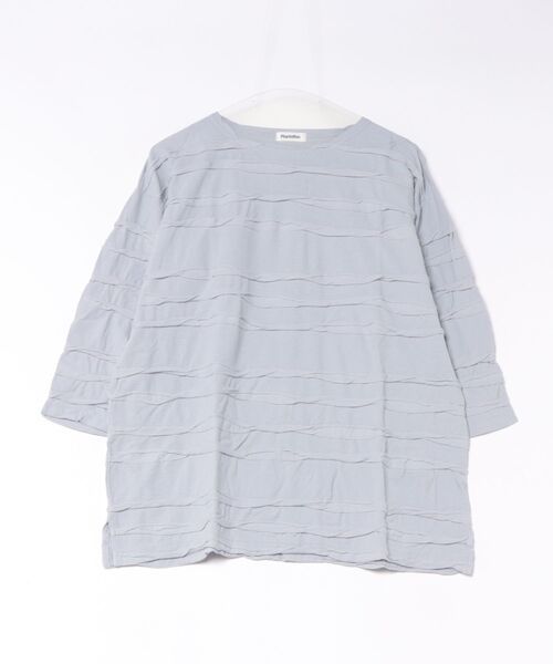 Plantation(プランテーション)の「ソリッドリップル / S(Tシャツ/カットソー・レディース・ホワイト/ライトブルー/ネイビー・M size)」の2枚目の写真