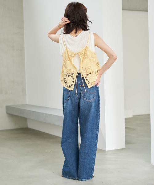 SLOBE IENA(スローブイエナ)の「Indiaスクエア刺繍キャミ(キャミソール・レディース・イエロー・FREE)」の5枚目の写真