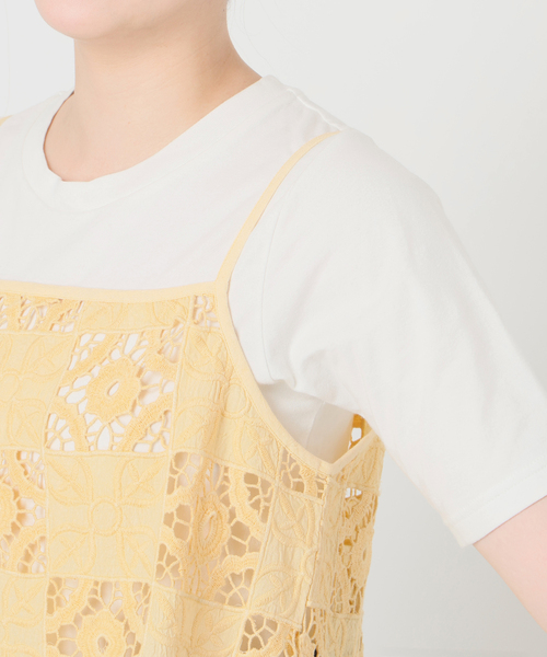 SLOBE IENA(スローブイエナ)の「Indiaスクエア刺繍キャミ(キャミソール・レディース・イエロー・FREE)」の16枚目の写真