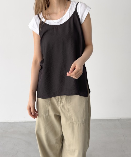 CANAL JEAN(キャナルジーン)の「El mar レーヨンキャミSET UP(セットアップ・レディース・チャコールグレー/ネイビー・ONE SIZE)」の6枚目の写真