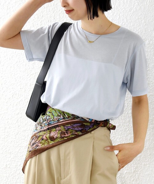 SHIPS(シップス)の「シアー ショート スリーブ TEE(Tシャツ/カットソー・レディース・ブラウン系その他/ライトブルー/ホワイト/ブラック・ONE SIZE)」の1枚目の写真