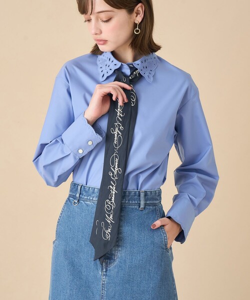 ANAYI(アナイ)の「ブロードエンブロイダリーシャツ(シャツ/ブラウス・レディース・ブラック/ブルー/ホワイト・38)」の5枚目の写真