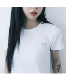 Fレタリング刺繍クロップTシャツ (3カラー)