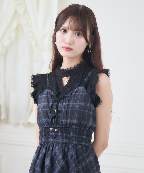 couture BY ROJITA(クチュールバイロジータ)の「肩フリルレイヤードシアーワンピース(ワンピース・レディース・ホワイト/ブラック/ベージュ・FREE)」の10枚目の写真
