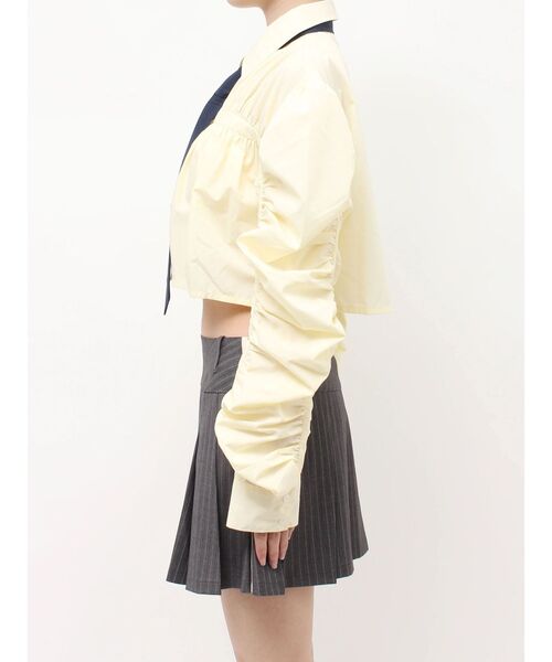jouetie(ジュエティ)の「ギャザーネクタイクロップドシャツ(シャツ/ブラウス・レディース・イエロー/オフホワイト/ブルー・FREE)」の19枚目の写真
