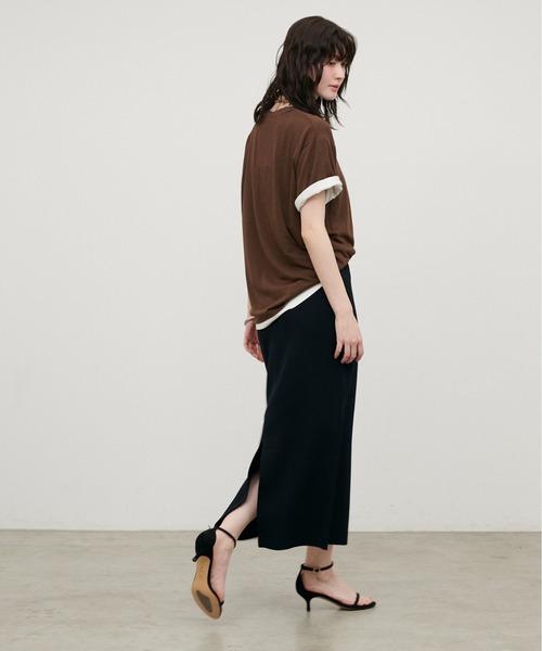 LARUTA(ラルータ)の「【LARUTA】UV&接触冷感シンプルIラインニットスカート(スカート・レディース・ブラック/ブラウン/オフホワイト/ブルー・FREE)」の14枚目の写真