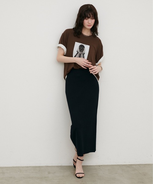 LARUTA(ラルータ)の「【LARUTA】UV&接触冷感シンプルIラインニットスカート(スカート・レディース・ブラック/ブラウン/オフホワイト/ブルー・FREE)」の15枚目の写真