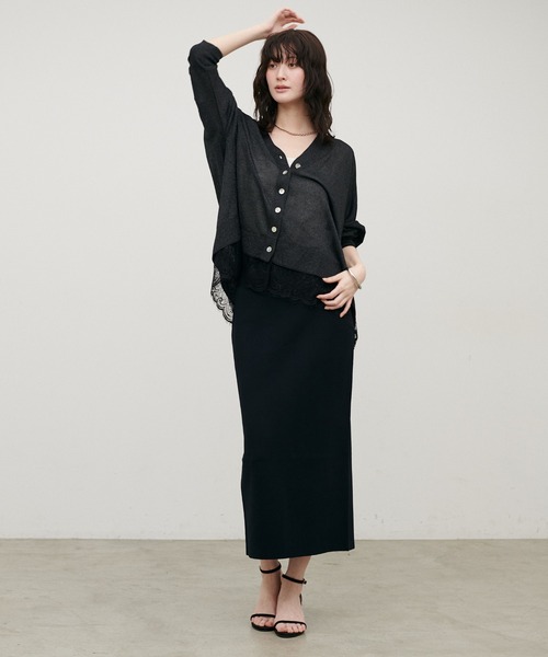 LARUTA(ラルータ)の「【LARUTA】UV&接触冷感シンプルIラインニットスカート(スカート・レディース・ブラック/ブラウン/オフホワイト/ブルー・FREE)」の17枚目の写真