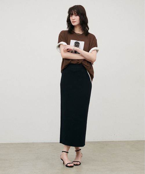 LARUTA(ラルータ)の「【LARUTA】UV&接触冷感シンプルIラインニットスカート(スカート・レディース・ブラック/ブラウン/オフホワイト/ブルー・FREE)」の13枚目の写真