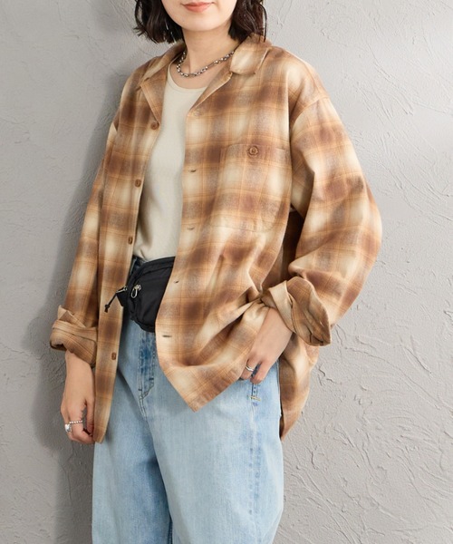 PENDLETON（ペンドルトン）の「【WEB先行予約】[PENDLETON/ペンドルトン] 別注 シングルポケット オンブレチェックボードシャツ（シャツ/ブラウス・レディース・レッド/ネイビー/グレー/グリーン/ベージュ・L/M）」の2枚目の写真