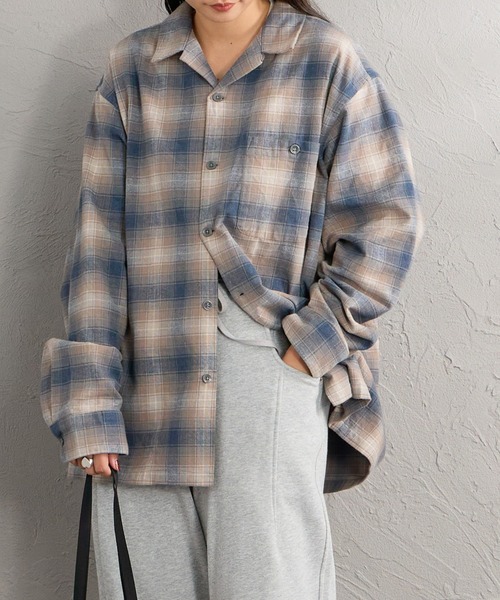 PENDLETON（ペンドルトン）の「【WEB先行予約】[PENDLETON/ペンドルトン] 別注 シングルポケット オンブレチェックボードシャツ（シャツ/ブラウス・レディース・レッド/ネイビー/グレー/グリーン/ベージュ・L/M）」の4枚目の写真