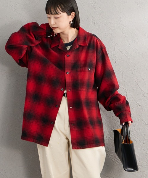 PENDLETON（ペンドルトン）の「【WEB先行予約】[PENDLETON/ペンドルトン] 別注 シングルポケット オンブレチェックボードシャツ（シャツ/ブラウス・レディース・レッド/ネイビー/グレー/グリーン/ベージュ・L/M）」の5枚目の写真
