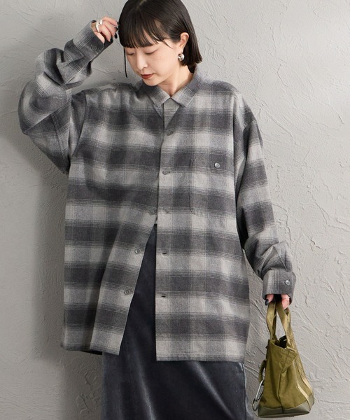 PENDLETON（ペンドルトン）の「【WEB先行予約】[PENDLETON/ペンドルトン] 別注 シングルポケット オンブレチェックボードシャツ（シャツ/ブラウス・レディース・レッド/ネイビー/グレー/グリーン/ベージュ・L/M）」の8枚目の写真