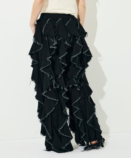 BELPER（ベルパー）の「[BELPER/ベルパー]LIGHT OZ RUFFLE DENIM PANTS（デニムパンツ・レディース・ブラック/オフホワイト・1/0）」の16枚目の写真